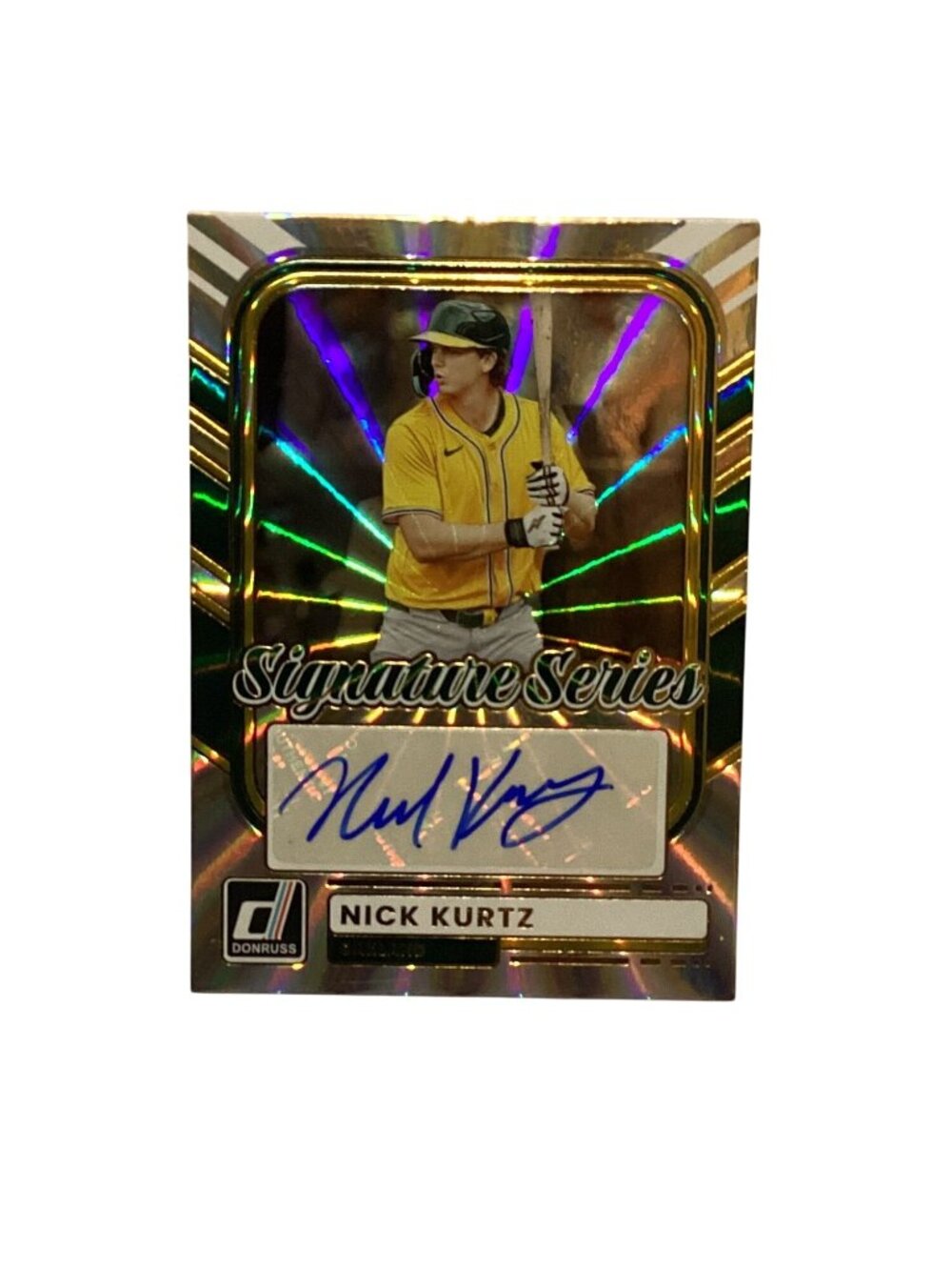 Nick Kurtz Oakland Donruss Panini #SS-NK Signature Series Silver Star Burst